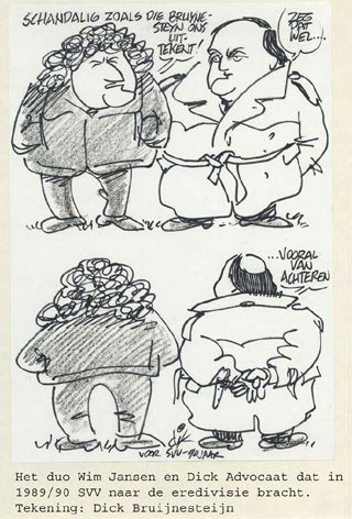 cartoon Wim Jansen en Dick Advocaat